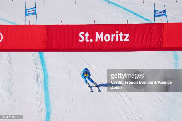 Elena Curtoni of Team Italy competes during the Audi FIS Alpine Ski World Cup Women's Super G on December 12, 2021 in St Moritz Switzerland.