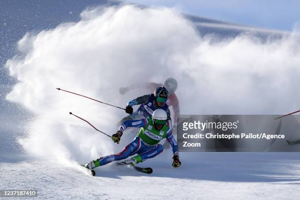 Terence Tchiknavorian of Team France takes 2nd place during the FIS Freestyle Ski World Cup Men's and Women's Ski Cross on December 12, 2021 in Val...