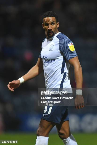 Preston North End's Scott Sinclair during the Sky Bet Championship match between Preston North End and Barnsley at Deepdale on December 11, 2021 in...