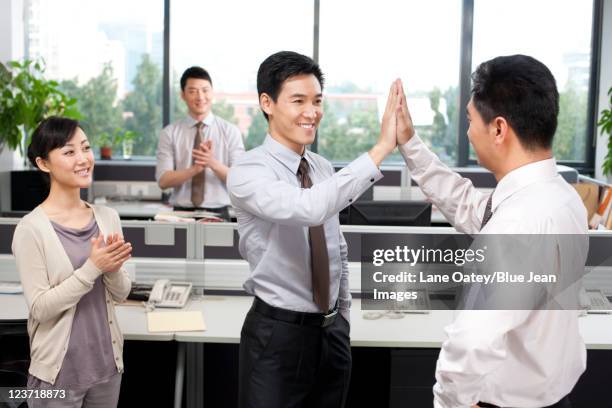 Workman Cheering 31 Businessman Cheering In Cubicle Stock Photos, High-Res Pictures, and ...