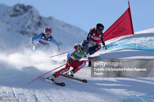 Fanny Smith of Team Switzerland in action, Sandra Naeslund of Team Sweden in action during the FIS Freestyle Ski World Cup Men's and Women's Ski...