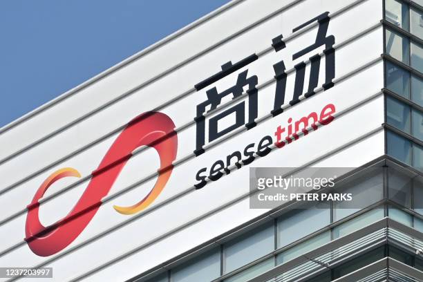 This general view shows the headquarters of SenseTime, a Chinese artificial intelligence company based in Hong Kong on December 13 after the company...
