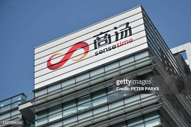 This general view shows the headquarters of SenseTime, a Chinese artificial intelligence company based in Hong Kong on December 13 after the company...