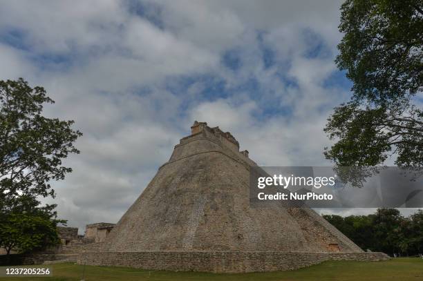 General view of the Pyramid of the Magician inside the ancient Mayan city of Uxmal. On Thursday, December 02 in Uxmal, Yucatan, Mexico.