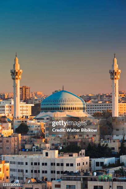 king abdullah mosque - jordan amman stock pictures, royalty-free photos & images