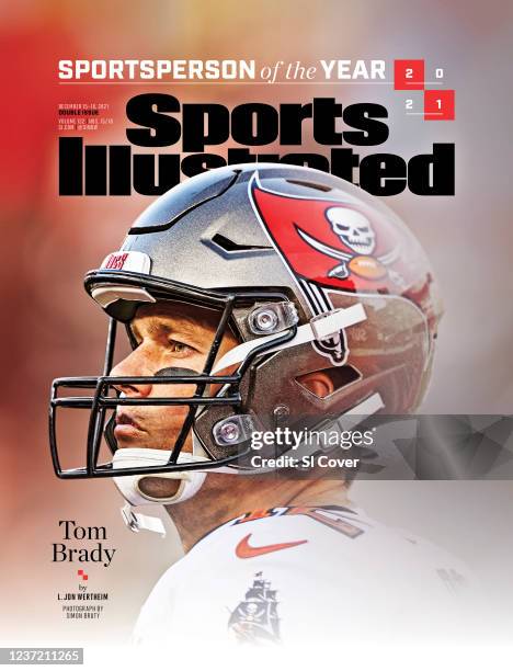 December 15-16 2021 Sports Illustrated Cover: Football: Super Bowl LV: Tampa Bay Buccaneers QB Tom Brady before game vs Kansas City Chiefs at Raymond...