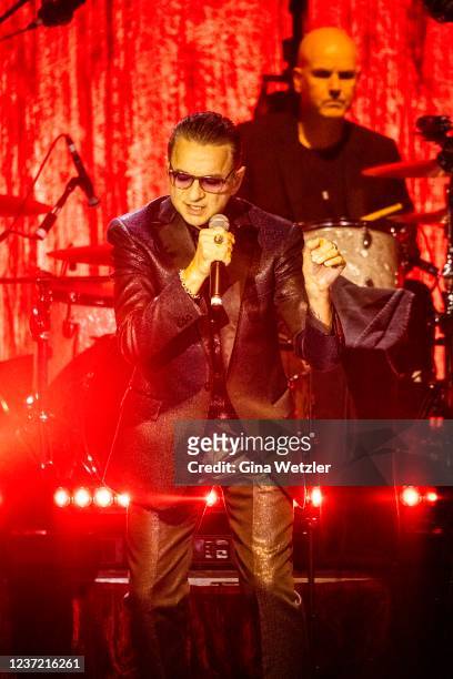 British singer Dave Gahan of the band Depeche Mode performs live on stage with the Soulsavers at the Telekom Street Gig at Admiralspalast on December...
