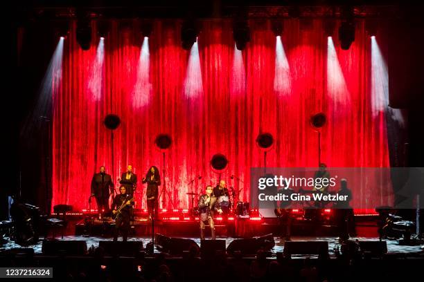 British singer Dave Gahan of the band Depeche Mode performs live on stage with the Soulsavers at the Telekom Street Gig at Admiralspalast on December...