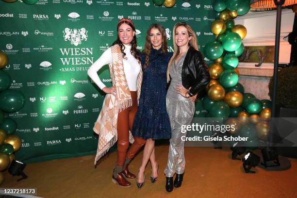 Denise Schindler, Cathy Hummels and Andrea Kaiser-Ogier during the "Wiesn Wiesn Charity Xmas Deluxe at Mandarin Oriental hotel on December 13, 2021...