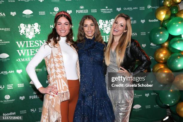 Denise Schindler, Cathy Hummels and Andrea Kaiser-Ogier during the "Wiesn Wiesn Charity Xmas Deluxe at Mandarin Oriental hotel on December 13, 2021...