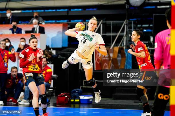 Lena DEGENHARDT of Germany during the IHF Women's World Championship match between Spain and Germany at Palacio de Deportes de Granollers on December...