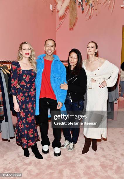 Erin Foster, Jared Eng, Maggie Lin and Sara Foster attend the Favorite Daughter Store Opening hosted by Sara and Erin Foster on December 13, 2021 in...