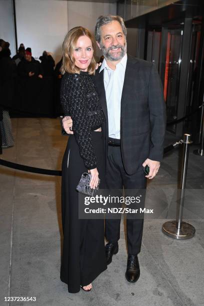 Leslie Mann and Judd Apatow are seen on December 14, 2021 in New York City.