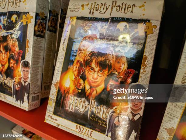 Harry Potter puzzle box is seen displayed on a store shelf at Central Children's Store. Harry Potter pop-up shop opens in the Central Children's...