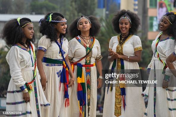 Asheda Ethiopian young women participate in the Ashenda festival, an annual ...