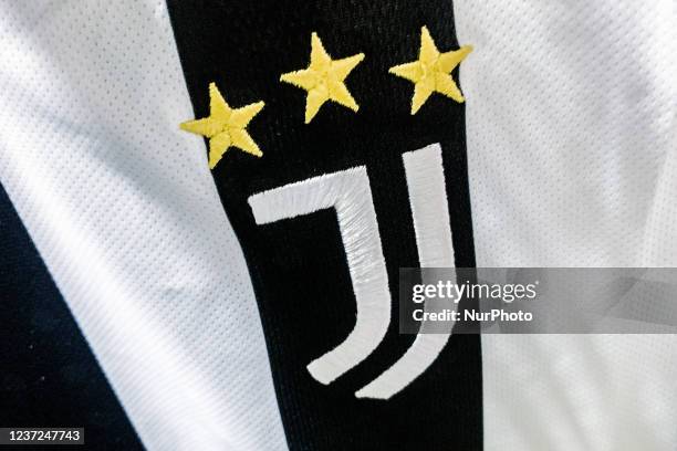 Juventus Football Club logo is seen on a football jersey in a store in Krakow, Poland on December 15, 2021