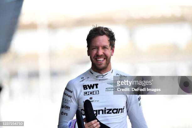 Sebastian Vettel , Aston Martin Cognizant Formula One Team during Formula 1 testing at Yas Marina Circuit on December 15, 2021 in Abu Dhabi, United...