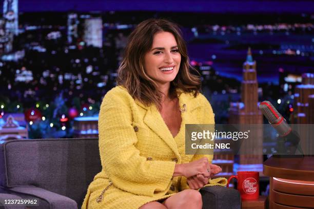 Episode 1572 -- Pictured: Actress Penélope Cruz during an interview on Wednesday, December 15, 2021 --