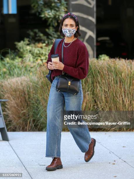 Jessica Alba is seen on December 15, 2021 in Los Angeles, California.
