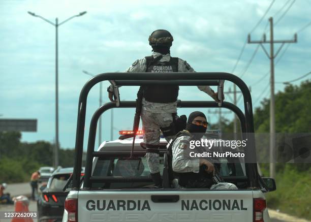 Members of the National Guard seen near Tulum. . According to security reports three recent military attacks on Mexico's top tourist beaches reveal a...