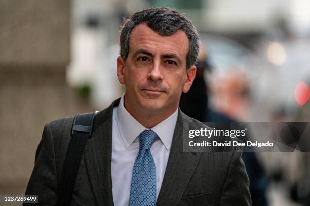 Christian Everdell Defense attorney for Ghislaine Maxwell arrives at the Thurgood Marshall United States Courthouse on December 16, 2021 in New York...