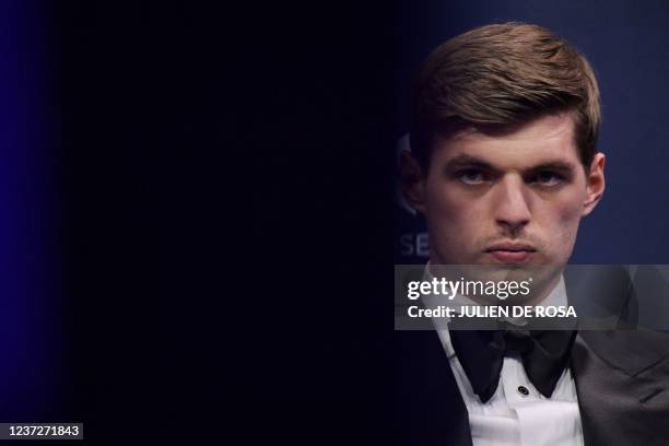 Formula One World Champion Red Bull's Dutch driver Max Verstappen attends the FIA Prize Giving 2021 gala in Paris, on December 16, 2021.