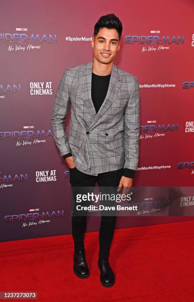 Siva Kaneswaran attends the Gala Screening of "Spider-Man: No Way Home" at The Ham Yard Hotel on December 16, 2021 in London, England.