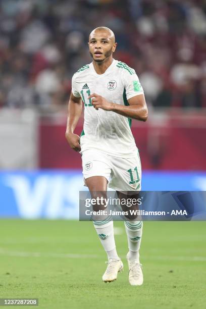 Yacine Brahimi of Algeria during the FIFA Arab Cup Qatar 2021 Semi-Final match between Qatar v Algeria at Al Thumana Stadium on December 15, 2021 in...