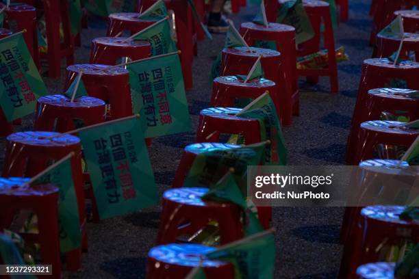 Democratic Progressive Party held referendum campaign rally in Taipei, Taiwan on Dec 17, 2021.