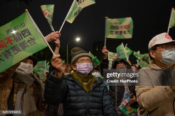 Democratic Progressive Party held referendum campaign rally in Taipei, Taiwan on Dec 17, 2021.