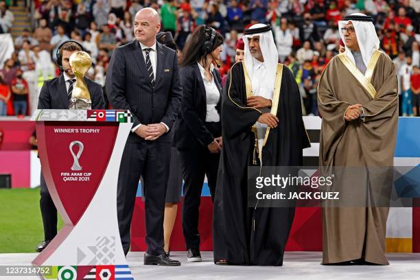 President Gianni Infantino, Qatar Football Association's president Sheikh Hamad Bin Khalifa Bin Ahmed Al-Thani, and Asian Football Confederation...