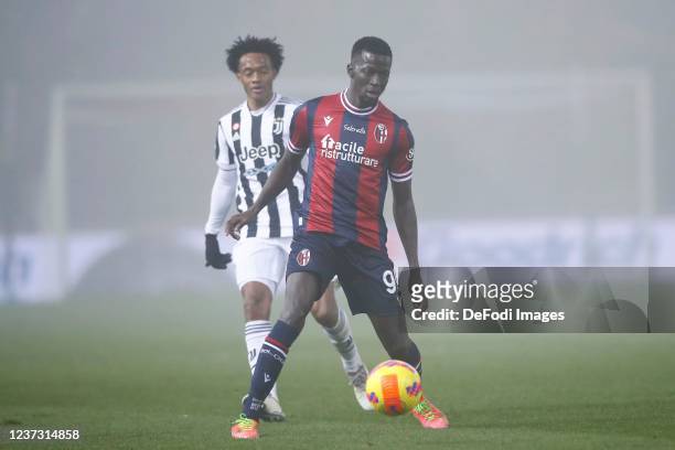 Musa Barrow of Bologna Fc controls the ball during the Serie A match between Bologna FC and Juventus at Stadio Renato Dall'Ara on December 18, 2021...