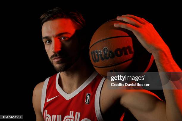 David Stockton of the Memphis Hustle poses for a portrait during the NBA G League Winter Showcase at the Mandalay Bay Convention Center on December...