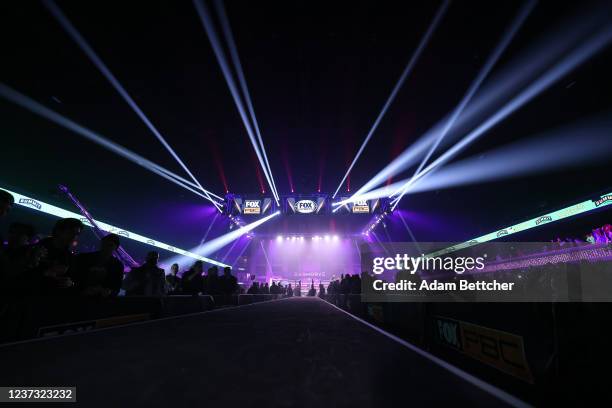 FMINNEAPOLIS, MN General view of the ring and lights before the David Morrell Jr and Alantez Fox bout for the WBA Super Middleweight Championship at...