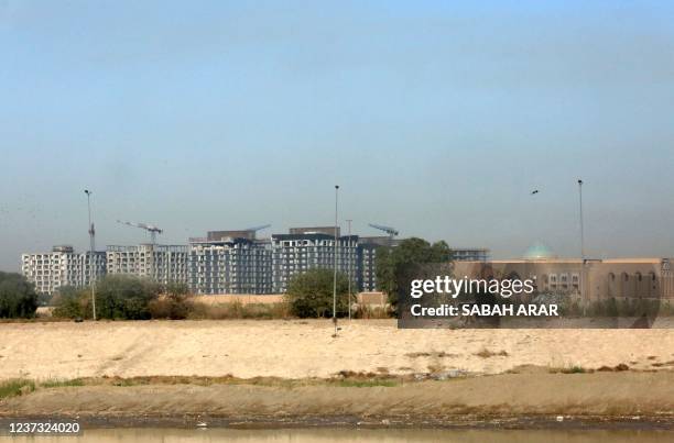 This image shows a partial view of the Green Zone which houses the seat of the Iraqi government as well as the US embassy, in the capital Baghdad on...