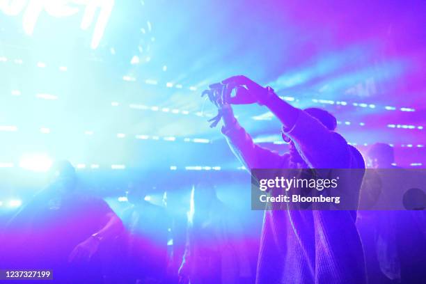 Attendees at the MDL Beast Soundstorm music festival in Riyadh, Saudi Arabia, on Friday, Dec. 17, 2021. The four-day electronic music festival in...