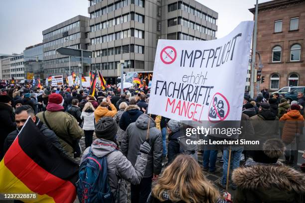 Gathering of the right-wing Alternative for Germany , protesting against vaccine mandates and against coronavirus-related restrictions on December...