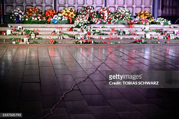 The memorial for the victims of the terror attack at the Breitscheidplatz square Christmas market in Berlin is pictured prior a ceremony to...