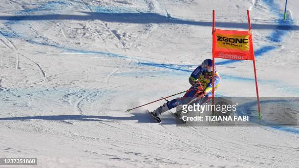 France's Alexis Pinturault competes in the second run of the men's FIS Ski World Cup Giant Slalom event in Alta Badia, Dolomite Alps, on December 20,...