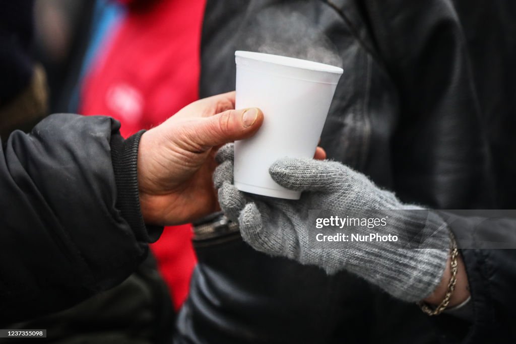 Christmas Food Handout For Homeless In Krakow