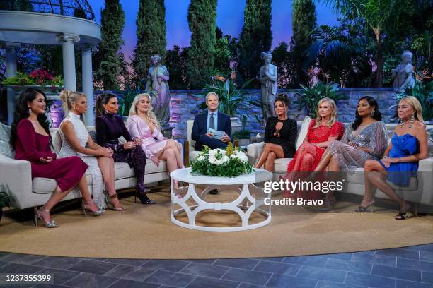 Pictured: Crystal Kung Minkoff, Dorit Kemsley, Lisa Rinna, Erika Girardi, Andy Cohen, Kyle Richards, Kathy Hilton, Garcelle Beauvais, Sutton Stracke...