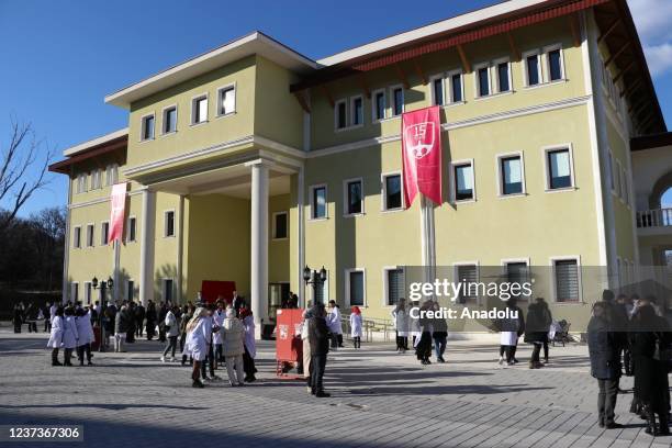 Turkeyâs Parliament Speaker Mustafa Sentop attends opening of International Balkan University's Faculty of Dentistry and High School of Nursing and...