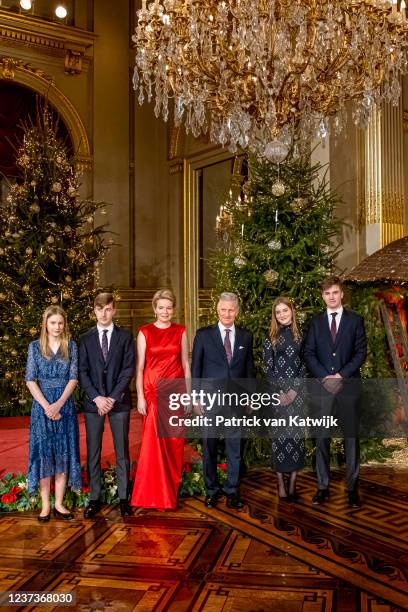 King Philippe of Belgium, Queen Mathilde of Belgium, Princess Elisabeth of Belgium, Prince Gabriel of Belgium, Prince Emmanuel of Belgium and...