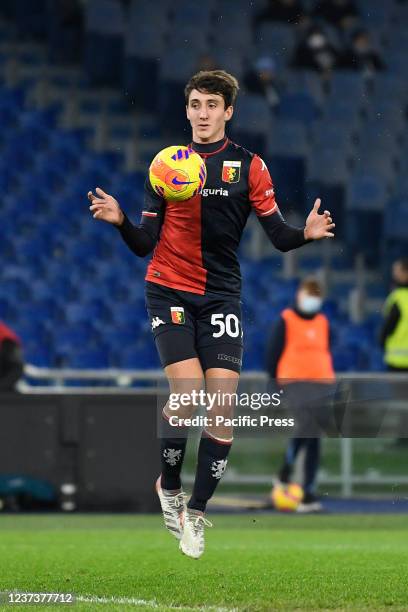 Andrea Cambiaso of Genoa CFC during the 18th day of the Serie A championship match between S.S. Lazio vs Genoa CFC at the Stadio Olimpico. S.S. Lazio...