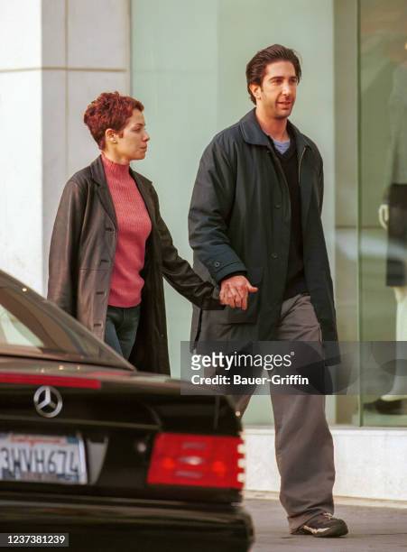 Mili Avital and David Schwimmer are seen on January 19, 1999 in Los Angeles, California.