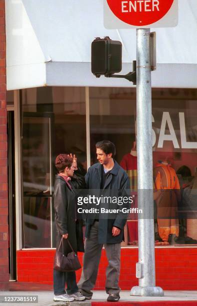 Mili Avital and David Schwimmer are seen on January 19, 1999 in Los Angeles, California.