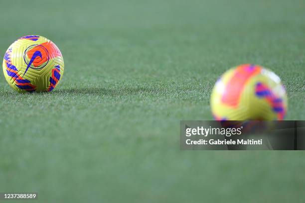 Match balls during the Serie A match between Empoli FC and AC Milan at Stadio Carlo Castellani on December 22, 2021 in Empoli, Italy.