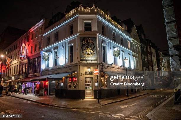 Pub on the corner of a quiet street in the Soho district of central London, U.K. On Wednesday, Dec. 22, 2021. The U.K. Treasury said on Friday it...