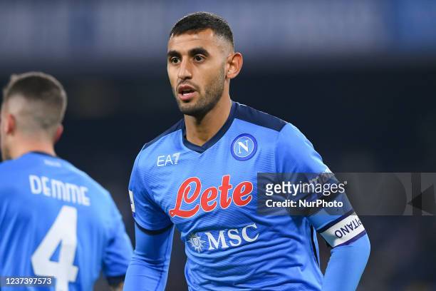 Faouzi Ghoulam of SSC Napoli looks on during the Serie A match between SSC Napoli and Spezia Calcio at Stadio Diego Armando Maradona, Naples, Italy...