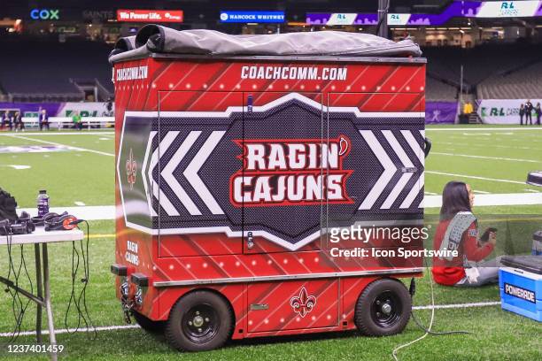 The Coach Comm box for Louisiana-Lafayette before the New Orleans Bowl between the Louisiana-Lafayette Ragin Cajuns and the Marshall Thundering Herd...